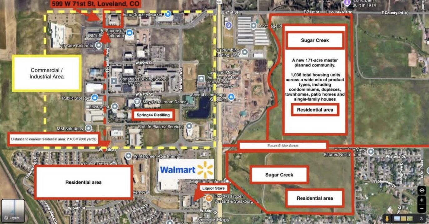Loveland No Shelter Map